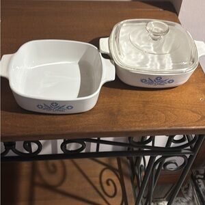 Corningware White Dish with Blue Marking